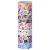 Клейкая WASHI-лента для декора «Микс №2», 15 мм х 3 м, 7 цветов, рисовая бумага, Остров Сокровищ