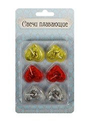 Набор свечей плавающих Сердца (6шт) (831931)