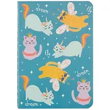 Записная книжка А7 30л кл. "Chilling cats" сшивка, тонир.блок