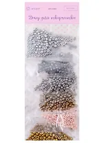 Бисер круглый размер 6/0 "Серебро, золото, бронза и чёрный" 6 цветов х 10 грамм