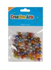 Набор бусин (20гр) круглые посеребренные (ассорти) (11-24067-L27)