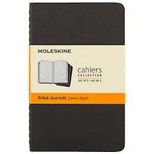 Записная книжка «Cahier Journal Pocket» А6, 32 листа в линейку, черная, 3 штуки, Moleskine