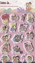 Наклейки объемные многоразовые "Love is 1"
