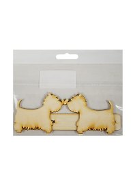 Фигурка для интерьера Собачки (2150376) (16х2,5х6,4см) (игрушка из дерева) (упаковка)