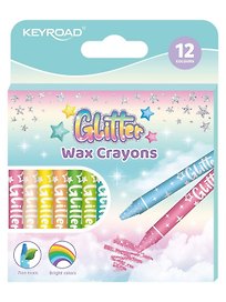 Восковые мелки «Glitter», 12 цветов, Keyroad