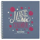 Скетчбук 195*195 20л "Розовый мел", 200г/м2, тв.обложка, фольга, гребень