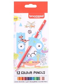 Карандаши цветные 12цв "Kids" к/к, подвес, Bruynzeel