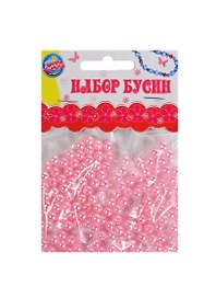 Набор бусин Жемчужина розовые (511577) (15гр) (размер 1шт/0,5х0,5) (упаковка)