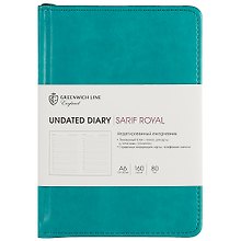 Ежедневник недатированный «Sarif Royal» А6, бирюзовый, 160 листов, кожзам, Greenwich Line