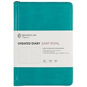 Ежедневник недатированный «Sarif Royal» А6, бирюзовый, 160 листов, кожзам, Greenwich Line