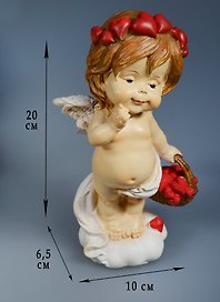 Фигурка Ангел с сердечками 20см