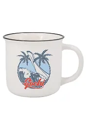 Кружка матовая прямая Круг,пальмы (фарфор) (350мл) (Сочи) (065-8-135-44)