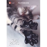 Записная книжка А6 64л кл. "Мягкие лапки (кошка)" 7БЦ, глянц.ламинация, бел.блок, Listoff