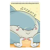 Блокнот А7 60л "Акула и гуси" спираль