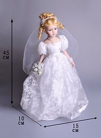 Кукла фарфоровая с мягконабивным туловищем (45см) (485-229)