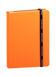 Книга для записей, А5, 96 листов, оранжевая неон, искусcтвенная кожа, твердая обложка, с ляссе, Escalada