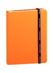 Книга для записей, А5, 96 листов, оранжевая неон, искусcтвенная кожа, твердая обложка, с ляссе, Escalada