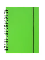 Записная книжка А6 80л кл. "Favorite Color. Neon Green" спираль, пласт.обл., резинка