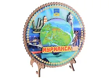 Панно 4-х слойное Мурманск  Достопримечательности города вид 2 (7,5,8х 7,5 см.) (хдф)