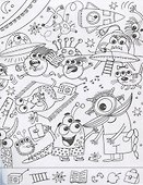 Раскраска-виммельбух "Монстрики". 100+ персонажей - 2