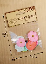 Набор бумажных цветочков, 12шт, микс (S26046406C)