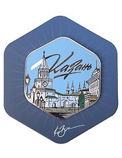 Магнит синий Площадь, с подвесом (Казань) (тат 103б)