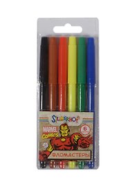 Фломастеры 06цв "MARVEL", ПВХ европодвес, Silwerhof