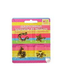 Набор металлических декоративных элементов «Удачи», 4 штуки, Арт Узор