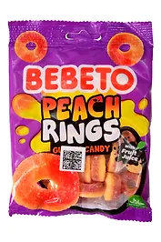 Мармелад BEBETO PEACH RINGS со вкусом персика, 80г