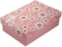 Коробка подарочная "Ромашки" розовая, 20*13*6см