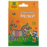 Мелки цветные 04цв асфальтные "Радужные", к/к, подвес, Мульти-Пульти