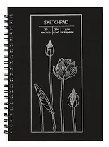 Скетчбук А5 20л "Лотос" 200 г/м2, евроспираль, тонир.картон, тиснение фольгой "Серебро"