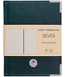 Записная книжка «Silver. Зеленый» А6, 80 листов в клетку, кожзам, Listoff