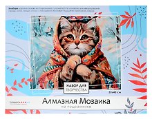 Набор для творчества Origami. Алмазная мозаика «Кот зимой», 30 х 40 см, на подрамнике, с полной выкладкой