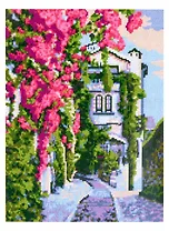 Набор для творчества. Алмазная мозаика "Итальянский дворик", 30х40 см