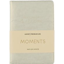 Записная книжка «Moments» А6, 80 листов в линейку, сшивка, экокожа, Listoff