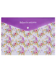Папка -конверт «Believe in unicorns» А4 на кнопке