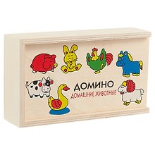 Домино «Домашние животные» деревянное, 28 фишек, в ассортименте