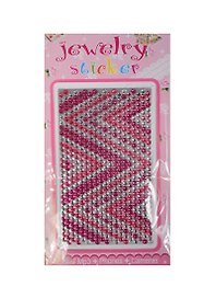 Набор д/творчества Стразы литые для телефона на картонке Jewelry sticker (1461-1/1) (зигзаг бело-розовый)