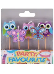 Набор свечей для торта Совы и Бабочки (5шт)