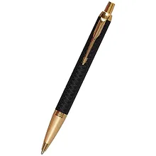 Ручка подарочная шариковая синяя, IM Premium Black/Gold GT, Parker