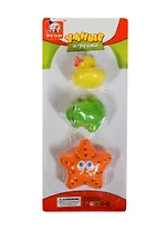 Игрушки для ванной 1 ПВХ (1800) (3шт/уточка лягушка мор. звезда) (3+) (блистер)
