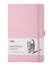 Скетчбук 13*21 80л "Yoi" розовый, 140г/м2, слоновая кость, тв.обл., Yoi