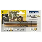 Маркеры для любой поверхности Centropen, золотой, серебряный 2,5 мм