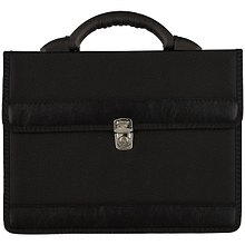 Портфель деловой «Pelso / Turin», 350х260 мм, кожзам с тканью, 2 отделения, на замке, черный, OfficeSpace