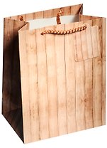 Пакет подарочный бумажный А5 18*23*10 "Wood  style", нейтр., мат. ламинат, Kairui