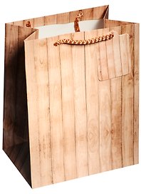 Пакет подарочный бумажный А5 18*23*10 "Wood  style", нейтр., мат. ламинат, Kairui