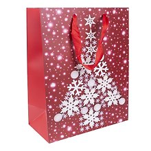 Пакет А4 26*32*12,5 "Елочка на красном" НГ, бум.мат.ламинат