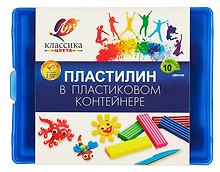 Пластилин «Классика», 10 цветов, 200 г, в контейнере, Луч