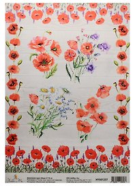 Декупажная карта Маки 21*30см